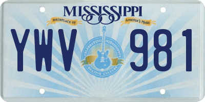MS license plate YWV981