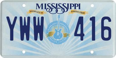 MS license plate YWW416