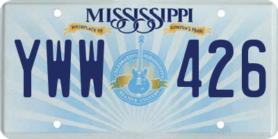 MS license plate YWW426