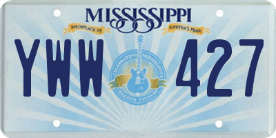 MS license plate YWW427