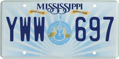 MS license plate YWW697