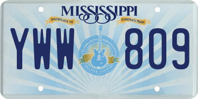 MS license plate YWW809