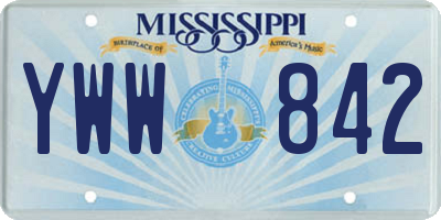 MS license plate YWW842