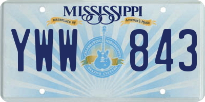 MS license plate YWW843