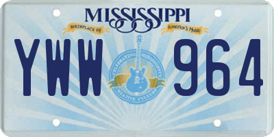 MS license plate YWW964