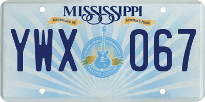 MS license plate YWX067