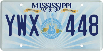MS license plate YWX448