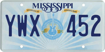 MS license plate YWX452