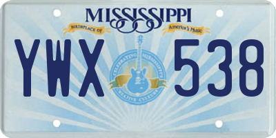 MS license plate YWX538