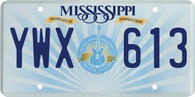 MS license plate YWX613