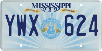 MS license plate YWX624