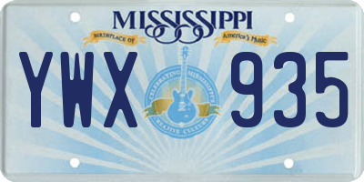 MS license plate YWX935
