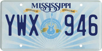 MS license plate YWX946