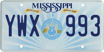 MS license plate YWX993