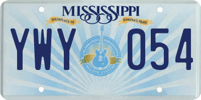 MS license plate YWY054