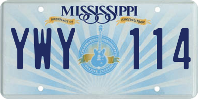 MS license plate YWY114