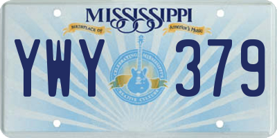MS license plate YWY379