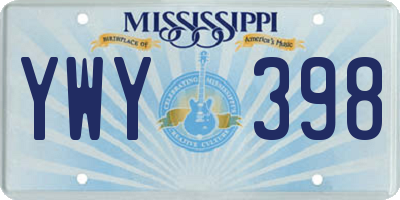 MS license plate YWY398
