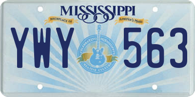 MS license plate YWY563