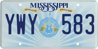 MS license plate YWY583