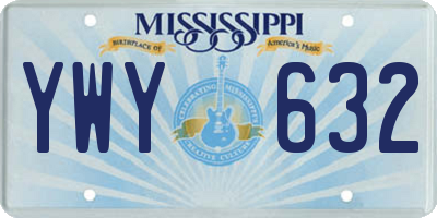 MS license plate YWY632