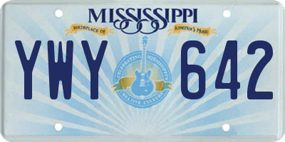 MS license plate YWY642