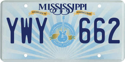 MS license plate YWY662