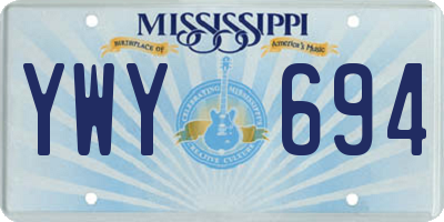 MS license plate YWY694