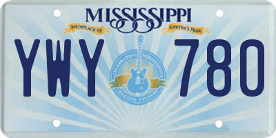MS license plate YWY780