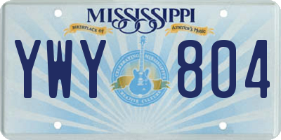 MS license plate YWY804