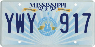 MS license plate YWY917