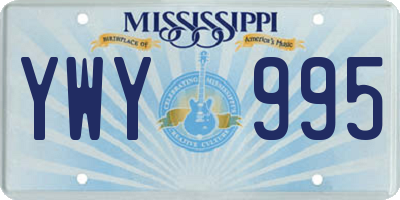 MS license plate YWY995