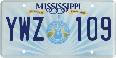 MS license plate YWZ109