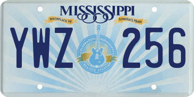 MS license plate YWZ256