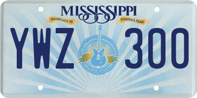 MS license plate YWZ300