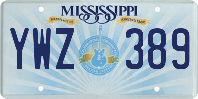 MS license plate YWZ389