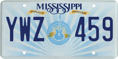 MS license plate YWZ459