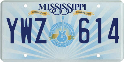 MS license plate YWZ614