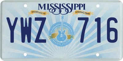 MS license plate YWZ716