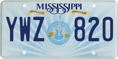 MS license plate YWZ820