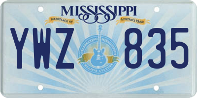 MS license plate YWZ835