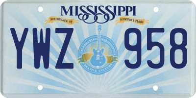 MS license plate YWZ958