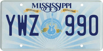 MS license plate YWZ990