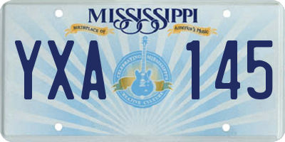 MS license plate YXA145