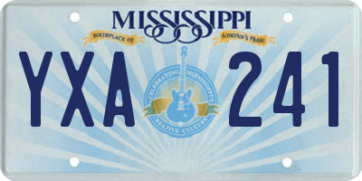 MS license plate YXA241