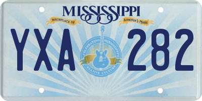 MS license plate YXA282