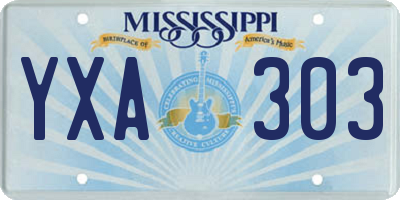 MS license plate YXA303