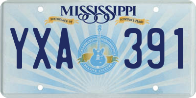 MS license plate YXA391