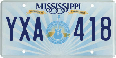 MS license plate YXA418