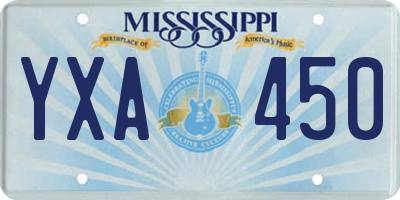 MS license plate YXA450